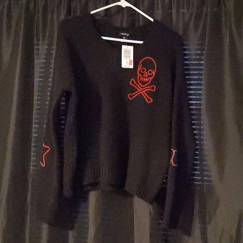 Black with Red Skull Sweater